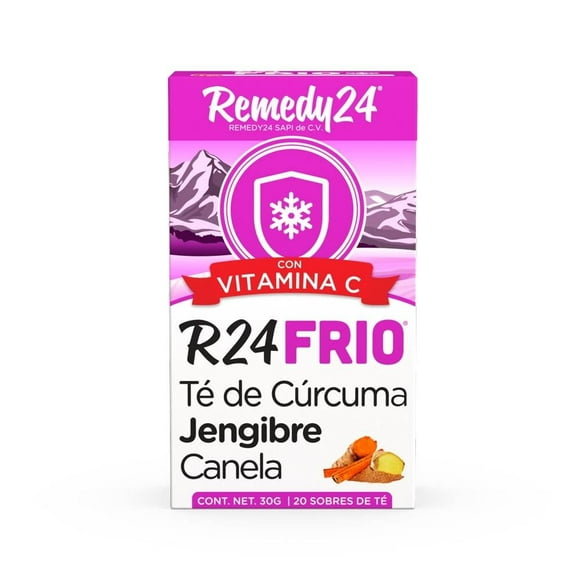 Té Remedy 24 frío de cúrcuma jengibre y canela 20 pzas