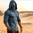 thumbnail image 4 of Yertdoel Sun Shirts for Men Printed Quick Dry Long Sleeve Lightweight Summer Sun Protection Fishing Shirts with Face Mask UPF 50+ Cozy Cover Up Athletic Hoodies, 4 of 5