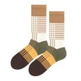 thumbnail image 4 of Mid-Calf Trendy Socks , Checkered , Spring/Fall Striped , Combed Cotton for Men's , Size Uniform size , 6 Pair, 4 of 7