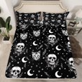 thumbnail image 2 of Manfei Animal Cat 4-Piece Full Size Sheets,Gothic Skull Bed Sheets,Starry Sky Lightweight Sheet Sets,Lightweight Exotic Room Decor, 2 of 7