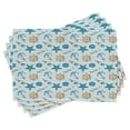 thumbnail image 1 of Ambesonne Nautical Place Mats Set of 4, Anchor Wheel Starfish, Standard Size, Blue and Apricot, 1 of 6
