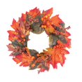 thumbnail image 3 of Corona artificial de otoño, corona de hojas de arce y bayas, decoración del hogar, adorno decorativo de para pared del hogar en Acción de, 3 of 9