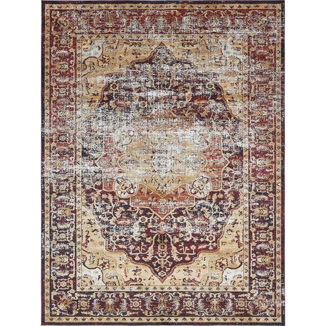 Unique Loom Augustus Bohemian Area Rug 10' 6 x 16' 5 Rectangular Rust Red/Tan