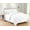 White, variant on 8-Pieces Pintuck Comforter set Includes Bed Sheet Set with Double Sided Storage Pockets, King/Cal King, White