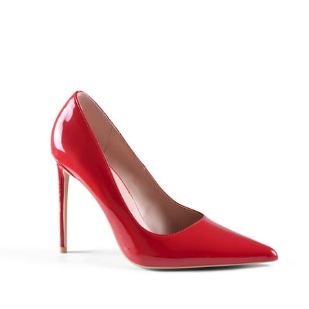 

Zhabtuc Women Sexy High Heels Pointed Toe Stiletto Heels Closed toe Pumps Slip On Heels Prom Shoes Red Size 8