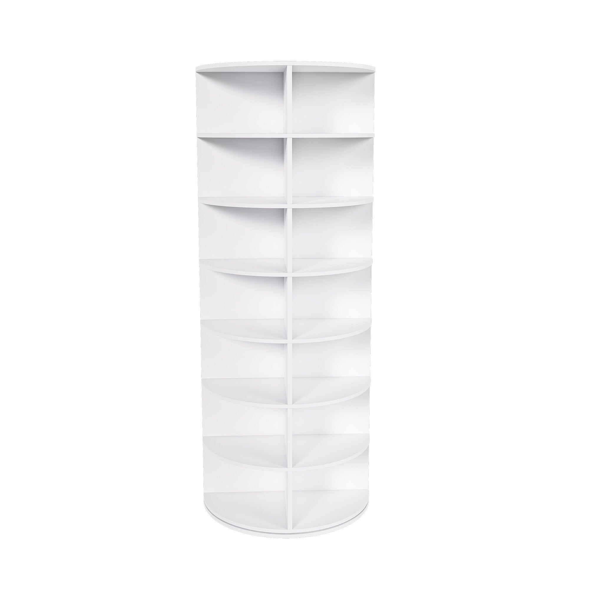 Display Shelves Rotating Shoe Rack Tower, 7-Tier Spinning Storage Rack, Free Standing 360° Revolving Shoe Organizer, Holds 28 Pairs of Shoes (7-Tier,White),Shelving Units