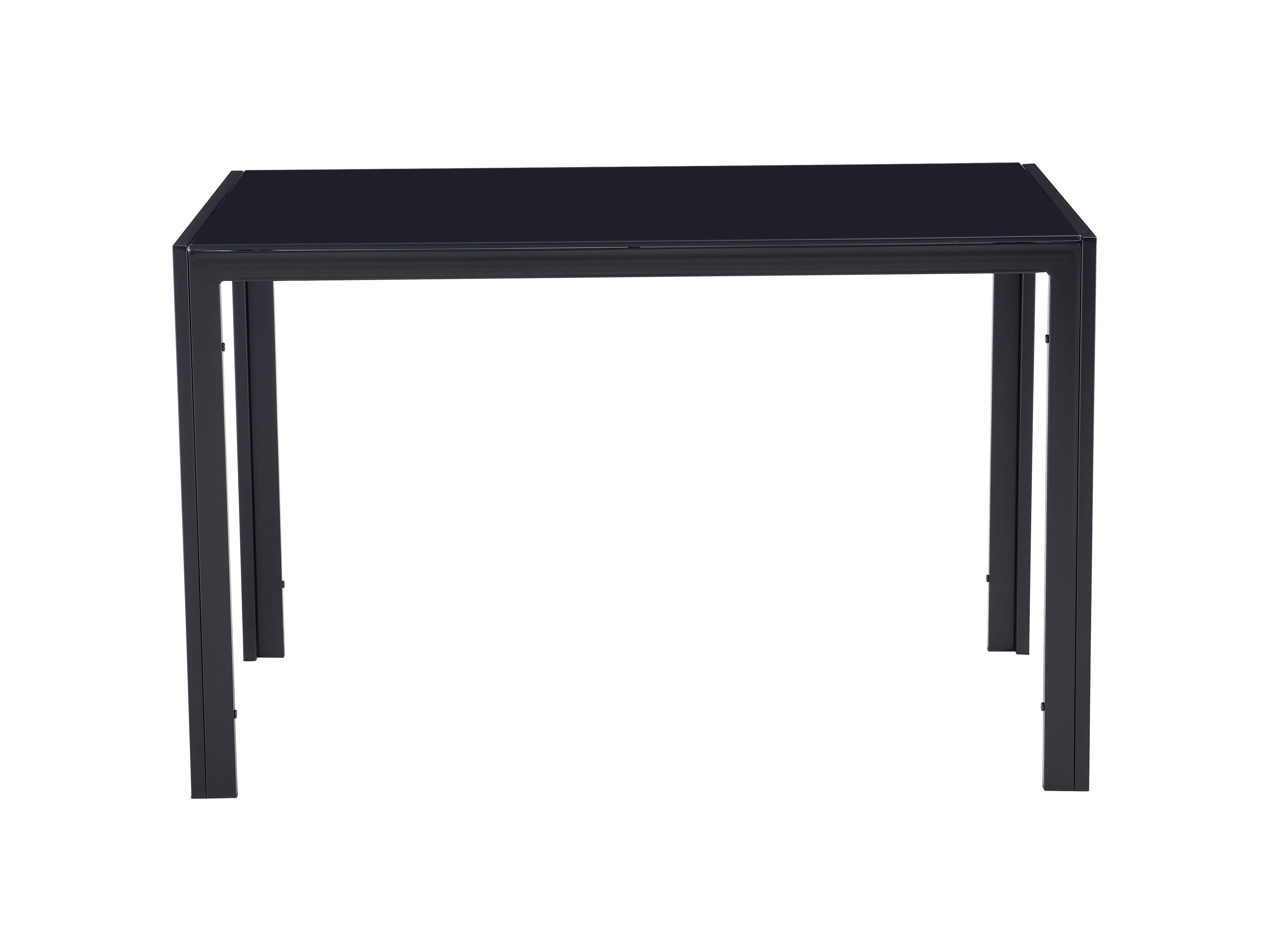Euroco 47.24" Glass Dining Table for 4,Rectangular Kitchen Glass Table with Metal Legs for Kitchen Living Room