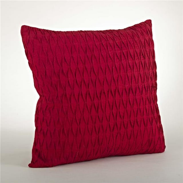 Saro Lifestyle 3585.R20S 20 in. Diamond Pleated Pillow, Red - Square
