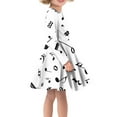 thumbnail image 2 of Suhoaziia Beach Wedding Guest Dresses for Girls and Toddler Size 3-4 Years Psychedelic Full Print of Notes Graphic Playwear Graphic Outwear Fit and Flare Clothes Winter Daily Twirl Skirt, 2 of 7