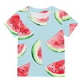 thumbnail image 7 of LNWUY Boys Girls Fashion Printed Casual Tops Middle Kids Short Sleeve Loose Comfort Breathable Round Neck Tops Blue 5 Years, 7 of 7
