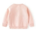 thumbnail image 4 of Odeerbi Toddler Boys Girls Sweater Cute Winter Thermal Knit Crewneck Sweater Children's Soft Cotton Outerwear Pullover Sweater Toddler Clothes Pink, 4 of 5