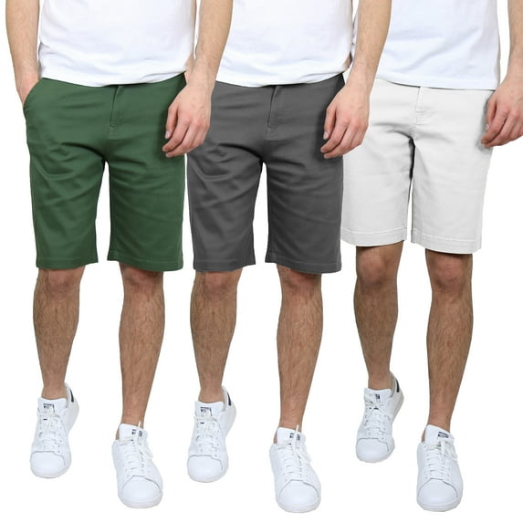 3-Pack Men's 5-Pocket Flat-Front Stretch Twill Chino Shorts (Size 30-42)