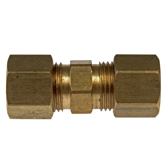 KarParts360 Fuel Line Connector | Brass Material | Compression Fuel Line Connector Design | Compression Fitting Attachment End 1 and 2 | 5/16 Inches Fitting Size End 1