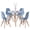 Blue, variant on Small Round Dining Table Set for 4, 31.5" Kitchen Table & 4 Clear Acrylic Chairs for Restaurant Bedroom Living Room, Space Saving White Table Chair Set of 4