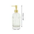 thumbnail image 4 of Unique Bargains 1 Pc Cylinder Wave Texture Soap Dispenser 12.17oz Clear Gold Tone, 4 of 6