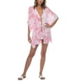 thumbnail image 2 of Raviya Womens Crochet-Trim Tie-Front Kimono Swim Cover-up, 2 of 2