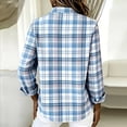 thumbnail image 5 of NominalSnug Womens Shirts Button down Long Sleeve Plaid Shirt Lightweight Business Casual Blouse Top, 5 of 8