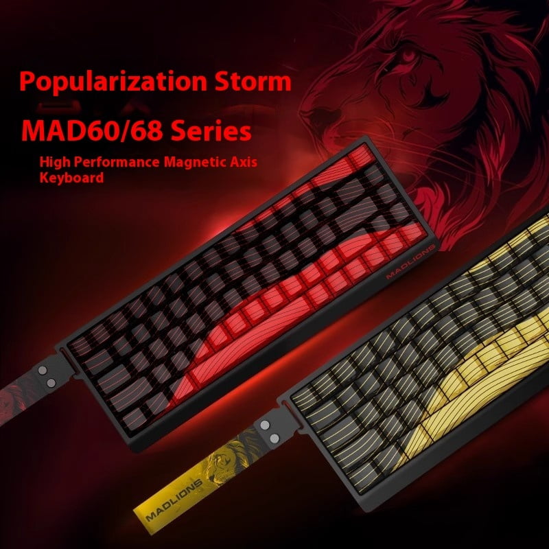 Mad 60he Mad 68he Wired Mechanical Keyboard Gaming Magnetic Switch RT 0.02mm 0.04mm 8K Polling Rate RGB Hotswap Keyboard