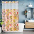 thumbnail image 6 of Spring Vintage No Hooks Shower Curtain with Snap-in Liner Watercolor Yellow Flowers Oil Painting Shower Curtains for Bathroom, Waterproof, Easy Install, Washable 36"x78", 6 of 9