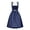 1Navy, variant on Xijirk Women's Dirndl Dress Traditional Bavarian Square Neck Lace Puff Sleeve Vertical Line Geometric Diamond Midi Bow Sash for Oktoberfest Themed Party Cosplay,S