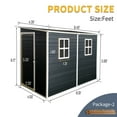 thumbnail image 5 of 4x8ft Black Resin Storage Shed - Waterproof Outdoor Shed with Lockable Doors & Two Windows - Includes Floor for Patio/Yard/Lawn, 5 of 13