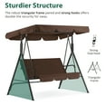 thumbnail image 5 of Mcombo 3-Person Outdoor Swing with Convertible Canopy 4003 (Brown), 5 of 8