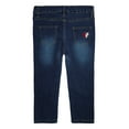 thumbnail image 4 of KIDSCOOL SPACE Big Girls Jeans,Elastic Band Inside Butterfly Embroidered Stretchy Soft Denim Pants,6-7 Years, 4 of 5