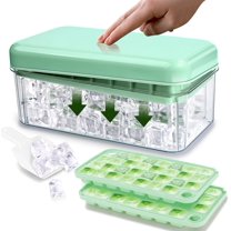 Ice Cube Tray with Lid and Bin,mini Ice Cube Trays for Freezer 60 pcs,Ice Cube Mold, Ice Molds Ice Scoop,Ice Cube Tray Mold for Whiskey Cocktail,Tea,Coffee