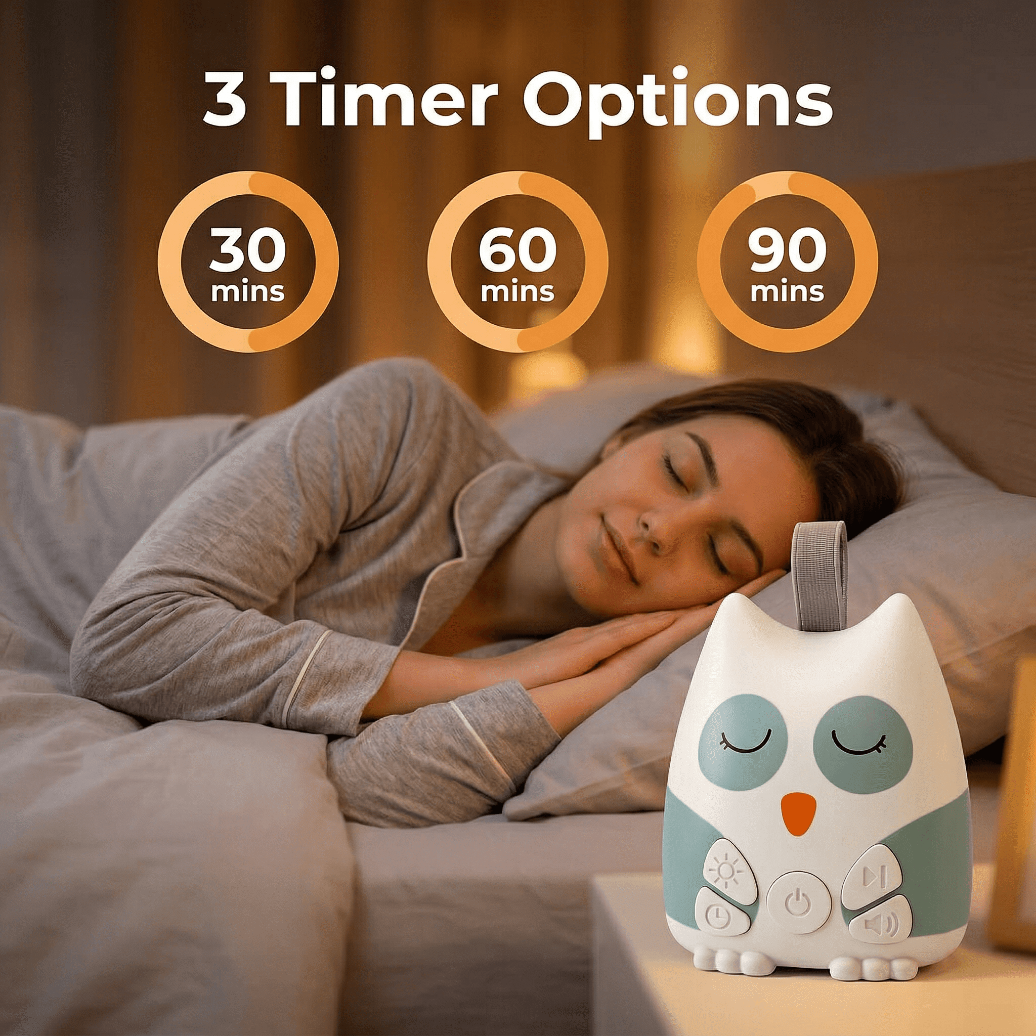 Sound Machine for Baby, 30 Soothing Sounds & Smart Cry Detection, Portable White Noise Machine with Night Lights, Newborn Baby Boy Gifts