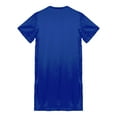 thumbnail image 6 of XUNZOO Men's Silk Satin Nightshirt Nightgown Short Sleeve V-neck Casual Top Shirt Sleepwear Royal Blue L, 6 of 7