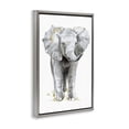thumbnail image 3 of Stupell Industries Baby Elephant Simple Gray Framed Floater Canvas Wall Art design by Elena Markelova, 31 x 21, 3 of 9