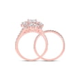 thumbnail image 3 of 14kt Rose Gold Princess Marquise Diamond Bridal Wedding Ring Band Set 1-3/4 Cttw, 3 of 4