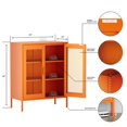 thumbnail image 3 of YLCW Orange Metal Cabinet,Metal Locker Storage Cabinet with Mesh Doors and Shelves,3-Tier Office Cabinet,Metal Storage Cabinet,Liquor Cabinet,Sideboard for Home Office,Kitchen,Coffee Bar, 3 of 6