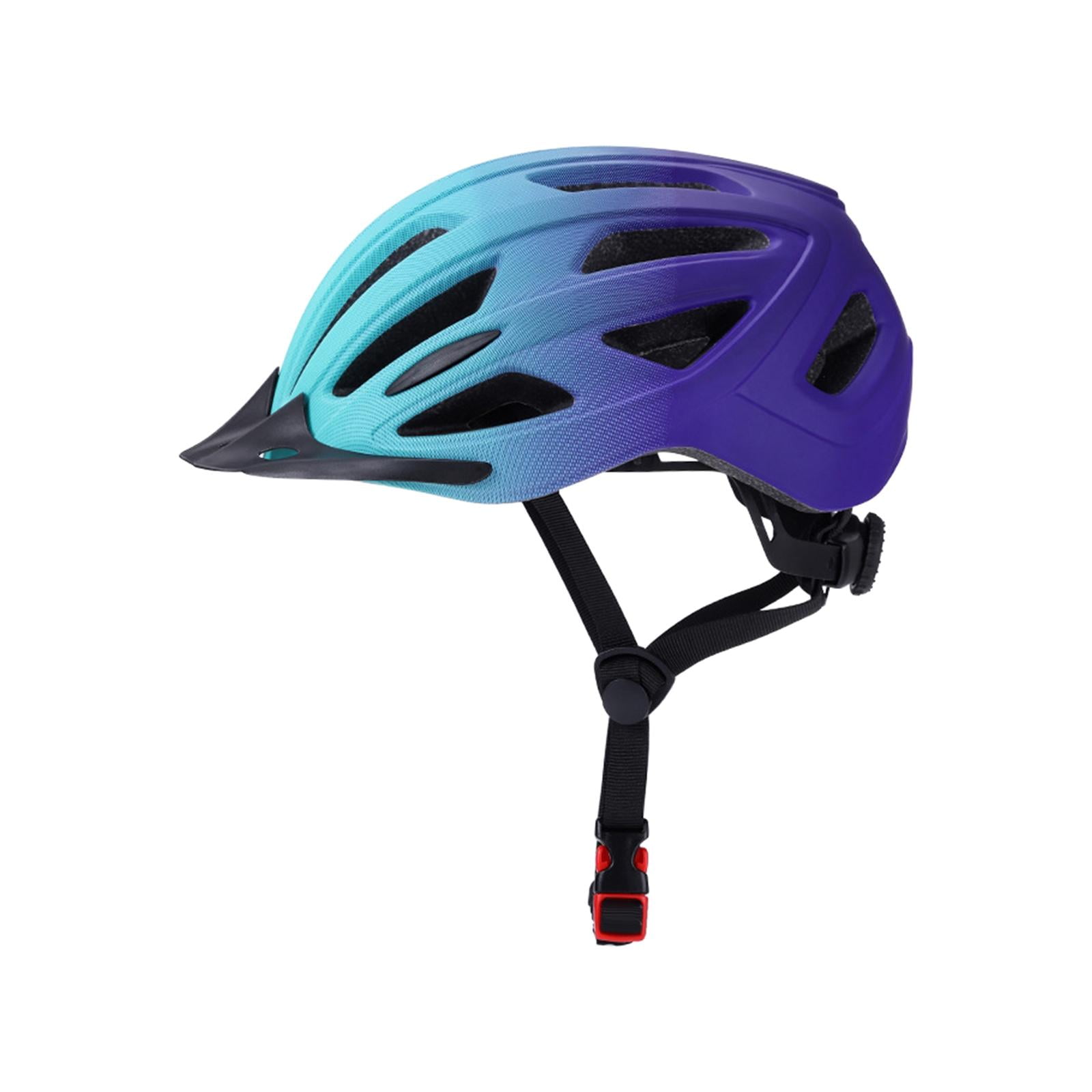 harayaa Bicycle Helmet Head Protective Lightweight with LED Safety Light Bike Helmet Blue Purple