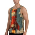 thumbnail image 2 of Daiia Rusty Rocket Launch Printed Men's Quick Dry Fit Muscle Tank Top Slim-Fit Tank Workout Tank Top Lightweight Sports Tank Top-X-Large, 2 of 7