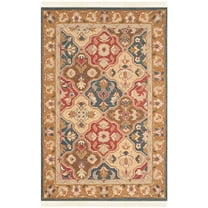 SAFAVIEH Sumak Basil Traditional Wool Area Rug, Taupe/Multi, 6' x 9'