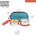 thumbnail image 2 of Midday Maxx Fresh Stainless Steel Lunch Box Set - Red | 2 Containers, 350ml Each - Spill Proof Containers | Airtight, Freezer Safe, Microwave Safe, Dishwasher Safe, 2 of 3