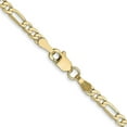 thumbnail image 3 of Avariah Diamonds Solid 14K Yellow Gold 3mm Flat Figaro with Lobster Lock Chain - 24", 3 of 8