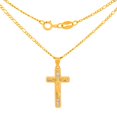 thumbnail image 1 of Cadena Cristo Con Piedras Casa del Anillo ORO 14K SÓLIDO amarillo 2.1 cm, 1 of 4