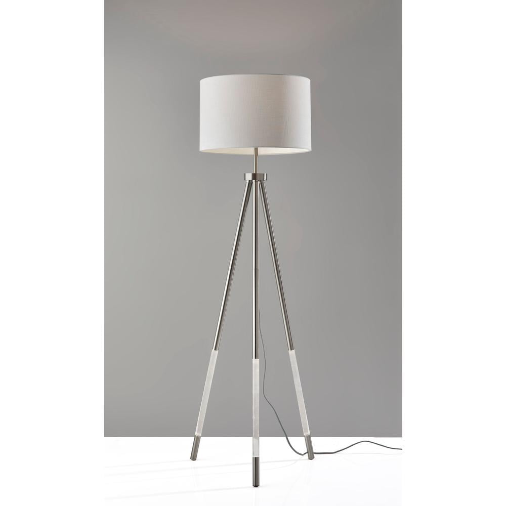 Della Nightlight Floor Lamp in Brushed Steel Finish