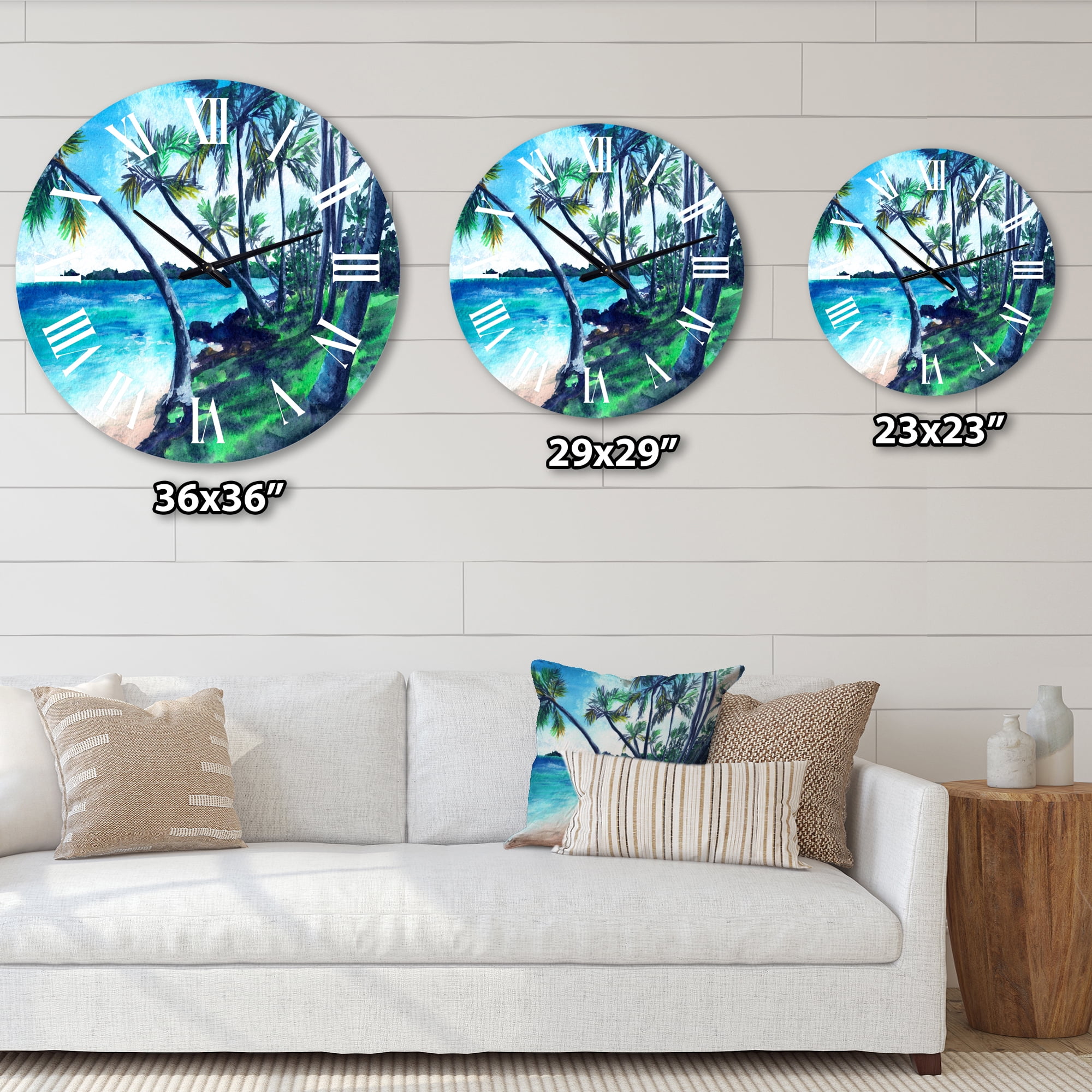 Designart 1 in Coastal Wall Clock