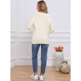 thumbnail image 3 of DARING DIVA Crewneck Fall Chunky Cable Knit Pullover Sweater XS Beige, 3 of 6