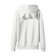 thumbnail image 6 of Riecok Hooded Sweatshirt Kids Zip up Long Sleeve Round Neck Solid Color Cute Ear Hoodies with Pocket Clothes for Girls and Boys White 150, 6 of 7