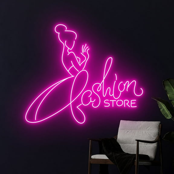 Handmadetneonsign Fashion Store Clothes Hangers Led Sign, Wardrobe Hanger Neon Sign, Laundry Neon