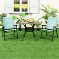 thumbnail image 3 of Gymax Set of 2 Patio Folding Chairs Outdoor Portable Pack Lawn Chairs w/ Armrests Mint Green, 3 of 7