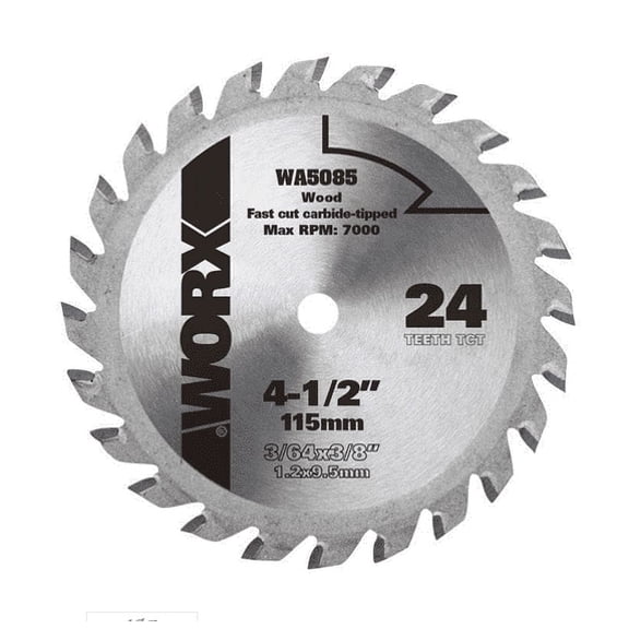 Worx WA5085 4-1/2" 24T Compact Circular Saw Blade TCT