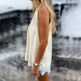 thumbnail image 5 of Linen Tank Top for Women Halter Neck Sleeveless Boho Loose Fit Hollow Out Crochet Lace Trim Breathable Lightweight Summer Casual Blouse Layered Look Tunic, 5 of 9