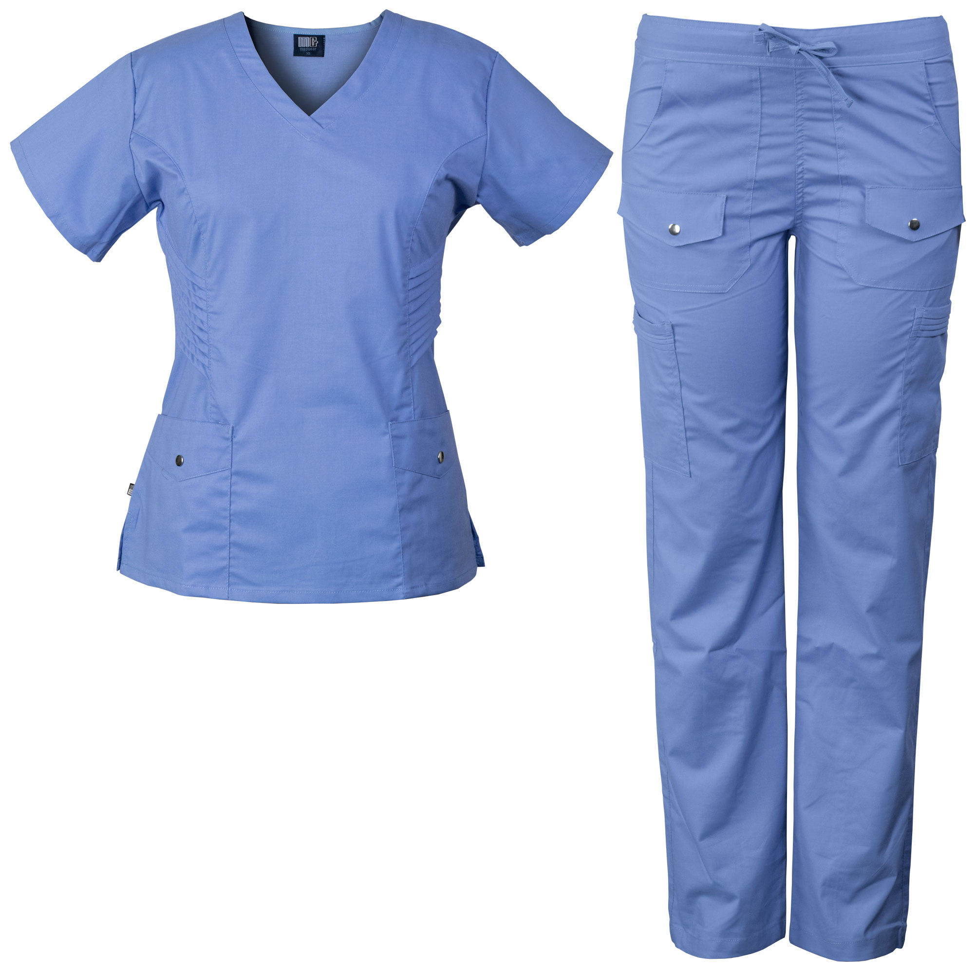 Medgear - Women's Stretch Medical Scrub Set with Pleated Detail ...