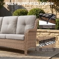 thumbnail image 3 of Gymojoy 3-Seater Outdoor Wicker Sofa, Rattan Deep Seat Patio Couch with Removable Cushions for Balcony, Deck & Backyard, 3 of 9