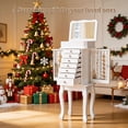 thumbnail image 5 of Sfugno Jewelry Armoire,Standing Jewelry Cabinet with 7 Drawers,2 Side Doors and Top Flip Makeup Mirror,White, 5 of 8
